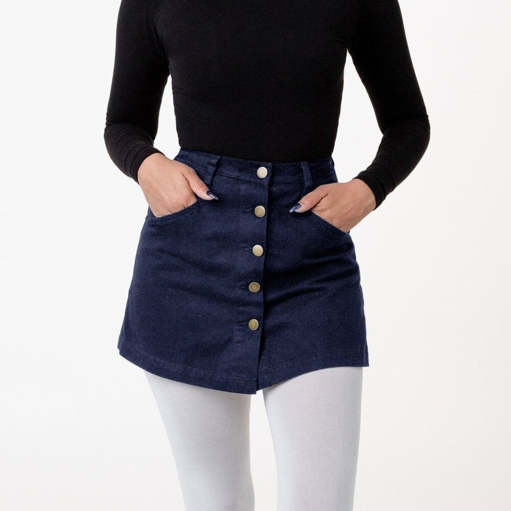 Button Front Los Angeles Apparel Skort